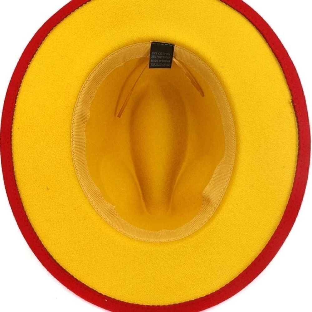 Red with Yellow Base 💛 Fedora hat - Picture 2 of 2